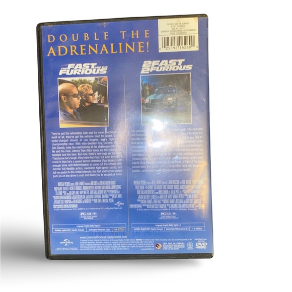 ♥️Fast and furious 1 & 2 DVD - Picture 3 of 5